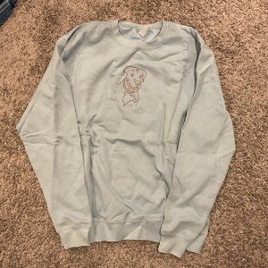 Blue Sweatshirt With Embroidered Dog - Large - NEW